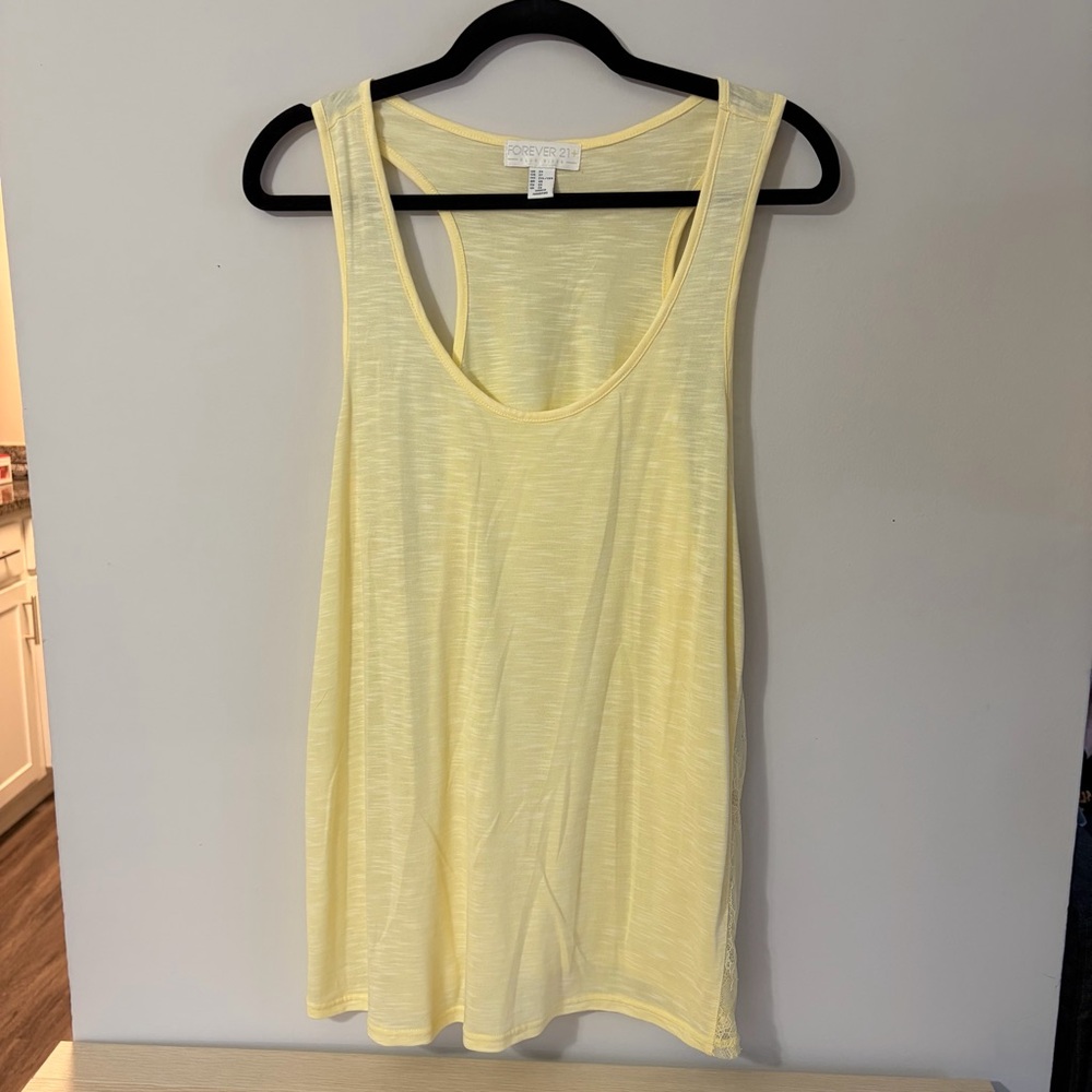 Forever 21 Light Yellow Tank Top